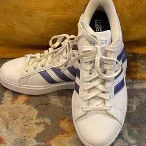 Adidas Classic White and Purple Sneakers